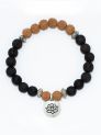 Rudraksha Energy Bracelet With Lava Stone And Lotus Locket