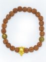 Rudraksha Energy Bracelet With Golden Immitation Turtles Locket