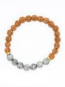 Rudraksha Ratan Energy Bracelet With Grey Jasper Stone