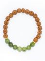 Rudraksha Ratan Energy Bracelet With Green Jade Stone