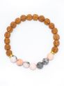 Rudraksha Ratan Energy Bracelet With Pink Zebra Stone