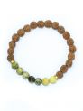 Rudraksha Ratan Energy Bracelet With Sarpentine Stone