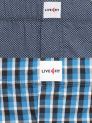 Live Fit Innerwear Boxer Short White/Navy Print & Blue/Black Check