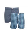 Live Fit Innerwear Boxer Short White/Navy Print & Blue/Black Check