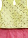 Aastha Kidswear Lehenga Choli Yellow Pink