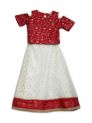 Aastha Kidswear Lehenga Choli Mahroon Off White