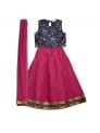 Aastha Kidswear Lehenga Choli Navy Dk. Pink