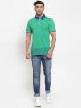 Sanskar Menswear Striper Polo True Blue Green