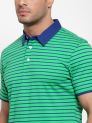 Sanskar Menswear Striper Polo True Blue Green