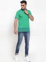 Sanskar Menswear Striper Polo True Blue Green