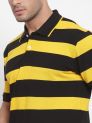 Sanskar Menswear Striper Polo Solar Yellow Black