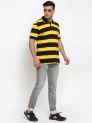 Sanskar Menswear Striper Polo Solar Yellow Black