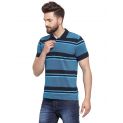 Sanskar Menswear Striper Polo Navy Turq