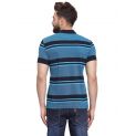 Sanskar Menswear Striper Polo Navy Turq