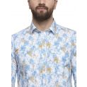 Sanskar Menswear Casual Shirt Blue & Yellow Aop