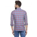 Sanskar Menswear Casual Shirt Red Indigo Check