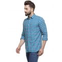 Sanskar Menswear Casual Shirt Sky Indigo Check