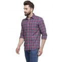 Sanskar Menswear Casual Shirt Brown Blue Indigo Check