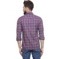 Sanskar Menswear Casual Shirt Brown Blue Indigo Check