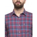 Sanskar Menswear Casual Shirt Brown Blue Indigo Check