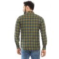 Sanskar Menswear Casual Shirt Green Blue Indigo Check