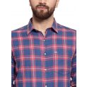 Sanskar Menswear Casual Shirt Rust Indigo Check