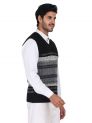 Sanskar Menswear-Sweater S/L -Black&Med Grey
