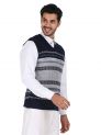 Sanskar Menswear-Sweater S/L -Navy&Lightgrey