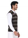 Sanskar Menswear-Sweater S/L -Coffee&Light Fawn