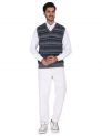 Sanskar Menswear-Sweater S/L -Mid Grey& B Mix