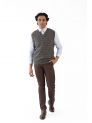 Sanskar- Menswear- Sweater S/L- Med Fawn & Dk Fawn