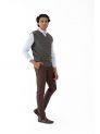 Sanskar- Menswear- Sweater S/L- Med Fawn & Dk Fawn