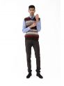Sanskar- Menswear- Sweater S/L- Coffee & Lt. Fawn