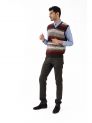 Sanskar- Menswear- Sweater S/L- Coffee & Lt. Fawn