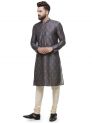 Sanskar Menswear Kurta Pyjama Navy Print