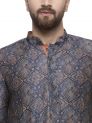 Sanskar Menswear Kurta Pyjama Navy Print