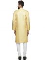 Sanskar Menswear Kurta Pyjama Yellow Print