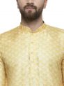 Sanskar Menswear Kurta Pyjama Yellow Print