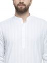 Sanskar Menswear Dobby Kurta White Dobby 3