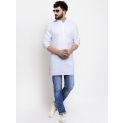 Sanskar Menswear Dobby Kurta White Dobby 4