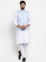 Sanskar Menswear Waist Coat Sky Blue