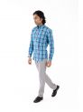 Sanskar-Menswear-Casual Shirt- Blue Checks