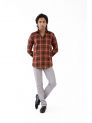 Sanskar-Menswear-Casual Shirt-Orange Checks