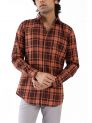 Sanskar-Menswear-Casual Shirt-Orange Checks