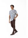 Sanskar-Menswear-Casual Shirt- Offwhite-Blue 