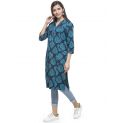 Aastha Women Indowestern Kurta Navy Blue