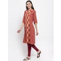 Aastha Women Indowestern Tunic Red