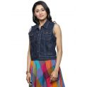 Aastha Women Indowestern Jacket\Outwear Dark Blue