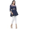 Aastha Women Indowestern Tunic Navy