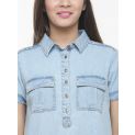 Aastha Women Indowestern Top Light Denim Blue